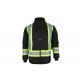 Low-visibility 7-in-1 winter coat, black with retroreflective stripes, CSA Z96-15 Class 1 Level 2.