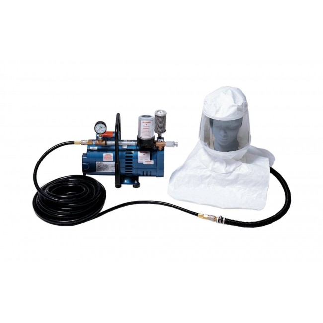 Respiratory protection kit for 1 people with a hood, ambient air pump & 50 feet, Allegro, no 9220-01
