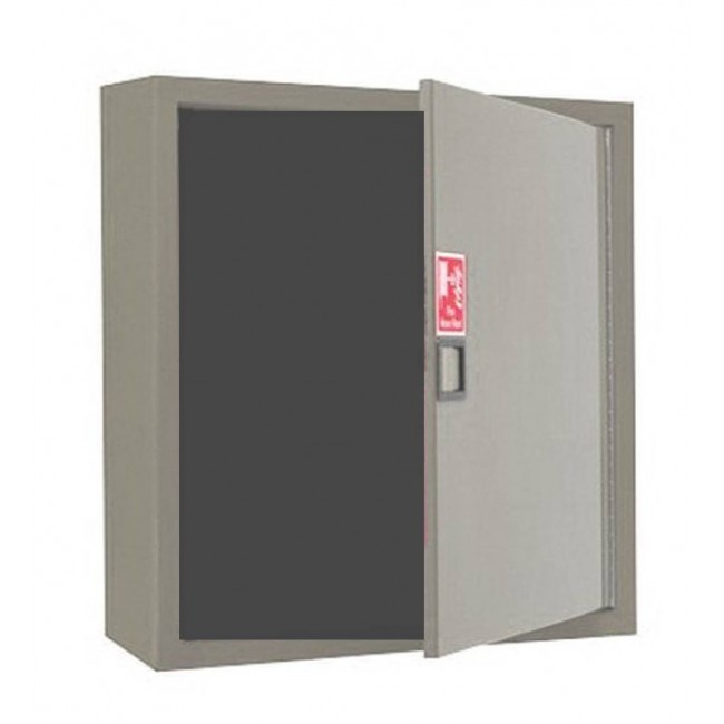 Cabinet de surface à porte pleine en métal pour boyau d'incendie de 75 à 100 pieds et extincteur de 5 ou 10 lb.