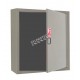 Surface-mounted cabinet with solid metal door, for 75 to 100 ft fire hose and 5 to 10 lbs extinguisher.