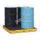 Plateforme de rétention pour contrôle des déversements, pour 4 barils, capacité 49 gallons US (185 litres).