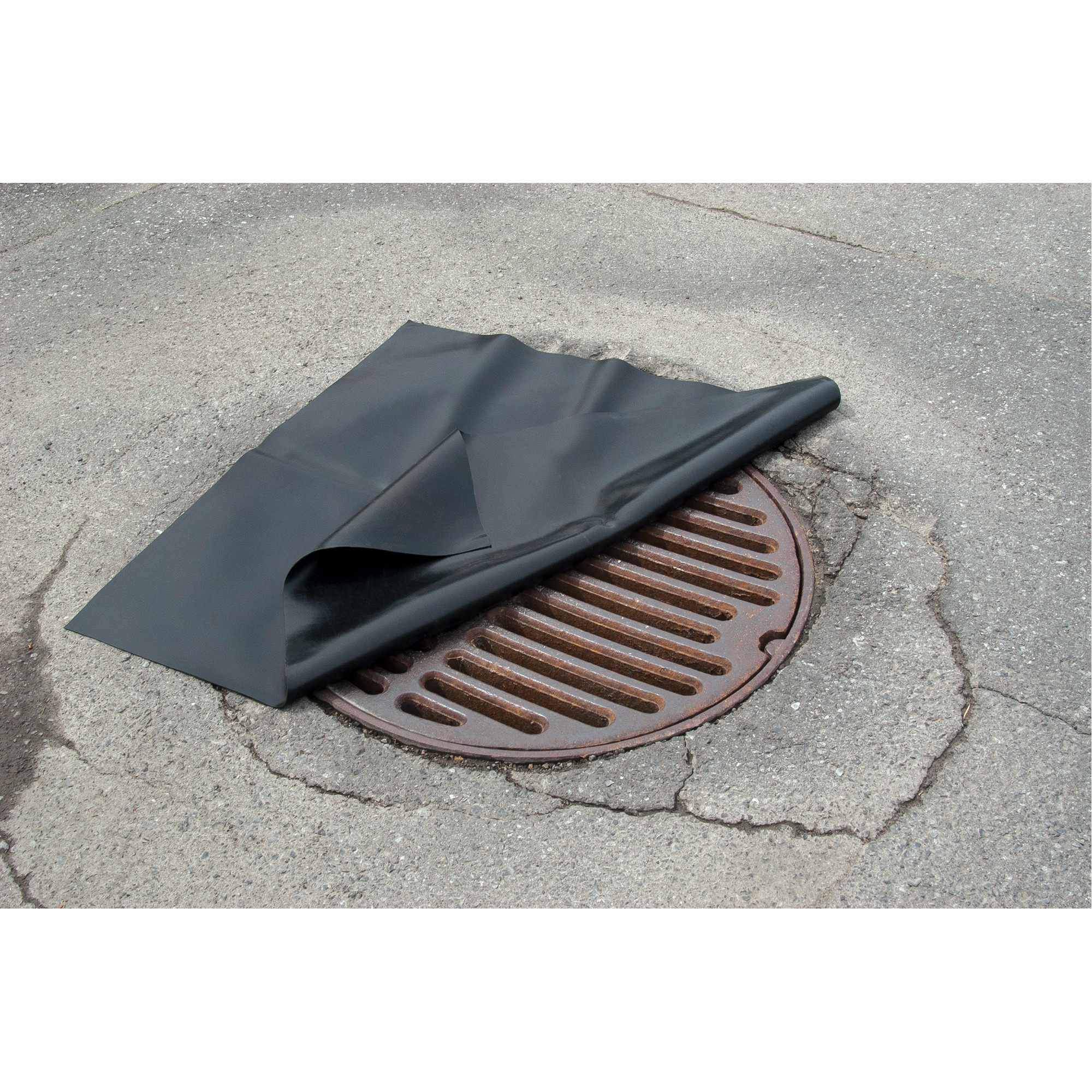 36  x 36 Neoprene Canvas to prevent spills from entering drains.