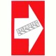 Self-adhesive vinyl arrow sign for custom-made emergency & fire safety signage
