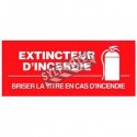 Affiche française d’urgence et d’incendie «Extincteur d'incendie. Briser la vitre en cas d'incendie» en vinyle autocollant