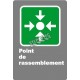 Affiche CSA «Point de rassemblement» laminée anti-UV en français, formats, matériaux & langues variés + options