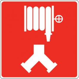Affiche d’incendie en aluminium pour raccord-pompier double (siamois) & une colonne humide ou sèche