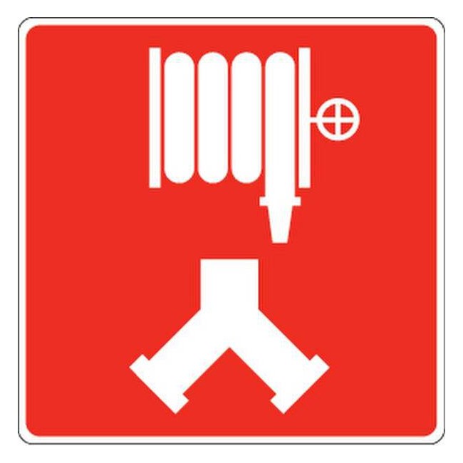 Aluminium sign for fire department standpipe or dry riser connection (Siamese)