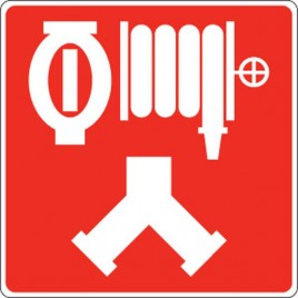 Aluminium sign for fire department combined automatic sprinkler and standpipe or dry riser connection (Siamese)