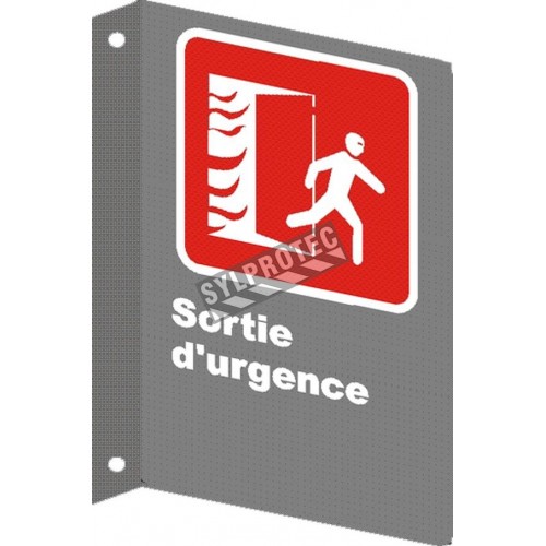 French emergency &quot;Emergency Exit&quot; sign in various sizes, shapes, materials &amp; languages + optional features