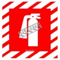 Self-adhesive vinyl "extinguisher " fire safety sign