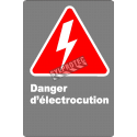 French CDN "Shock Hazard" sign in various sizes, shapes, materials & languages + options