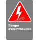 Affiche CSA «Danger d’électrocution» en français: formats variés, matériaux divers, d’autres langues & options