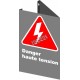 French CSA "Danger High Tension" sign in various sizes, shapes, materials & languages + options