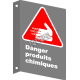 Affiche CSA «Danger produits chimiques» en français: divers formats, matériaux & langues + options