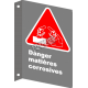 Affiche CSA «Danger matières corrosives» en français: divers formats, matériaux & langues + options