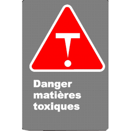 Affiche CSA «Danger matières toxiques» en français: langue, format & matériau divers + options