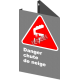 French CSA "Danger Snowfall" sign in various sizes, shapes, materials & languages + options