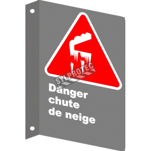 Affiche CSA «Danger chute de neige» en français: divers formats, matériaux &amp; langues + options