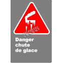 Affiche CDN«Danger chute de glace» en français: divers formats, matériaux & langues + options
