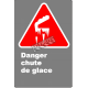 French CSA "Danger Falling Ice" sign in various sizes, shapes, materials & languages + options
