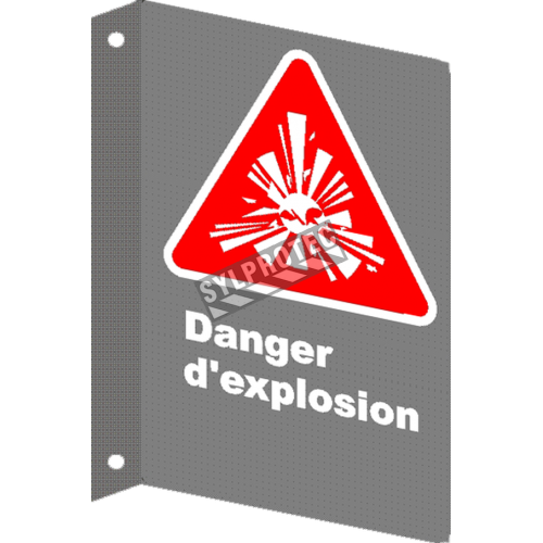 French CSA &quot;Danger Explosive&quot; sign in various sizes, shapes, materials &amp; languages + options