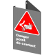 French CSA "Danger Point of Contact" sign in various sizes, shapes, materials & languages + options