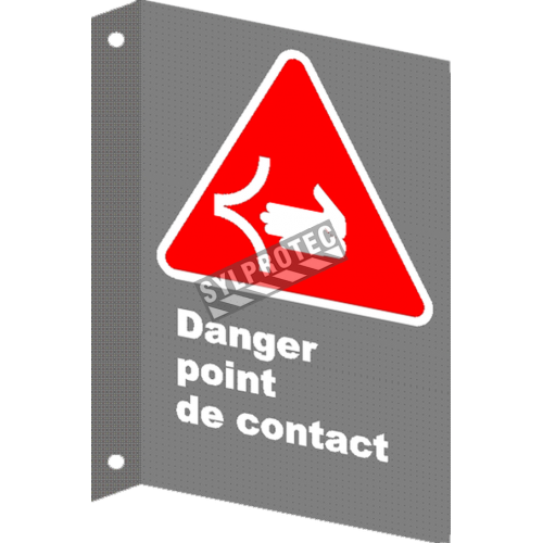 Affiche CSA «Danger point de contact» en français: langue, format &amp; matériau divers + options