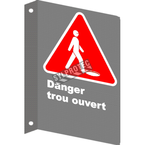 Affiche CSA «Danger trou ouvert» en français: langue, format &amp; matériau divers + options
