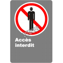 French CDN "No Admittance" sign in various sizes, shapes, materials & languages + optional features