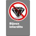 Affiche CDN «Bijoux interdits» de langue française: formats variés, matériaux divers, d’autres langues & options