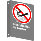 Affiche CSA « Interdiction de fumer » de langue française : formats variés, matériaux divers, d’autres langues & options