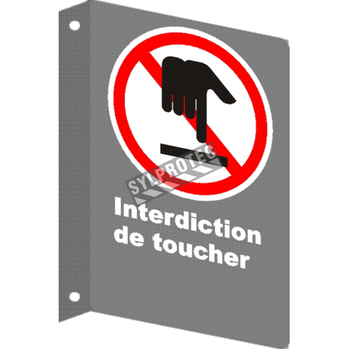 French CSA &quot;Do Not Touch&quot; sign in various sizes, shapes, materials &amp; languages + optional features