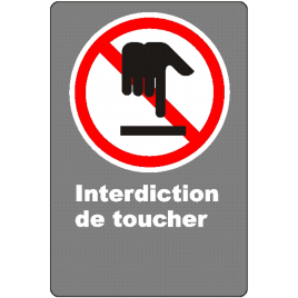 French CSA "Do Not Touch" sign in various sizes, shapes, materials & languages + optional features