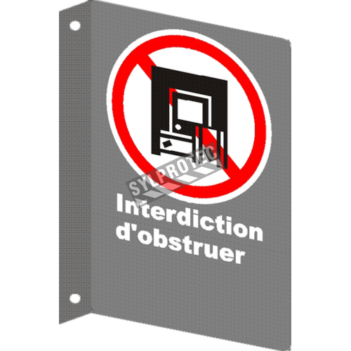 French CSA &quot;Do Not Obstruct&quot; sign in various sizes, shapes, materials &amp; languages + optional features