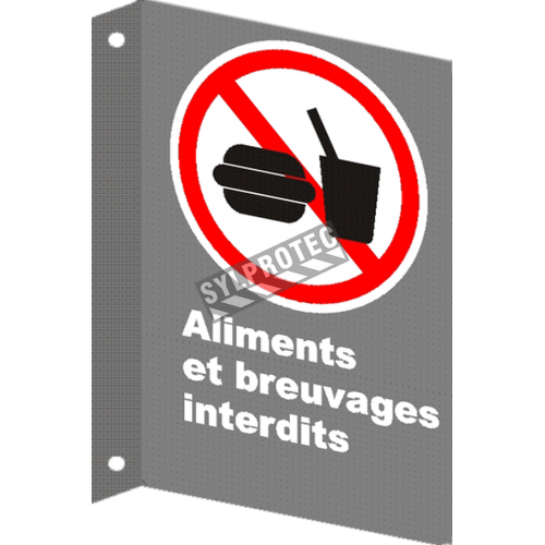 French CSA &quot;No Food or Drink&quot; sign in various sizes, shapes, materials &amp; languages + optional features