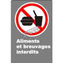 French CDN "No Food or Drink" sign in various sizes, shapes, materials & languages + optional features