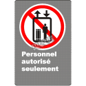 Affiche CDN «Personnel autorisé seulement» de langue française?: formats variés, matériaux divers, d’autres langues & options
