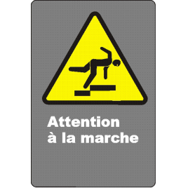 Affiche CSA «Attention à la marche» de langue française: langues, formats et matériaux divers & options