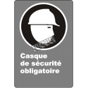 French CDN "Safety Helmet Mandatory" sign in various sizes, shapes, materials & languages + optional features