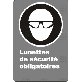 Affiche CSA «Lunettes de sécurité obligatoires» de langue française: langues, formats & matériaux divers + options
