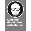 Affiche CDN«Lunettes de sécurité obligatoires» de langue française: langues, formats & matériaux divers + options