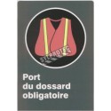 Affiche CDN «Port du dossard obligatoire» de langue française: langues, formats & matériaux divers + options