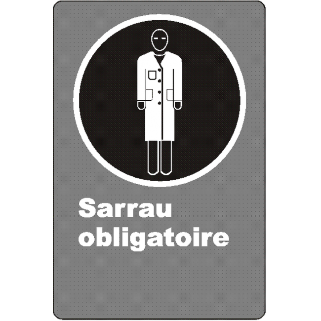 Affiche CSA « Sarrau obligatoire » de langue française: langues, formats & matériaux divers