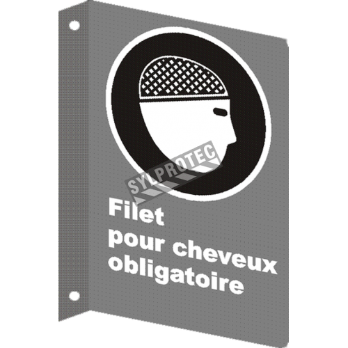 Affiche CSA «Filet pour cheveux obligatoire» de langue française: langues, formats &amp; matériaux divers + options