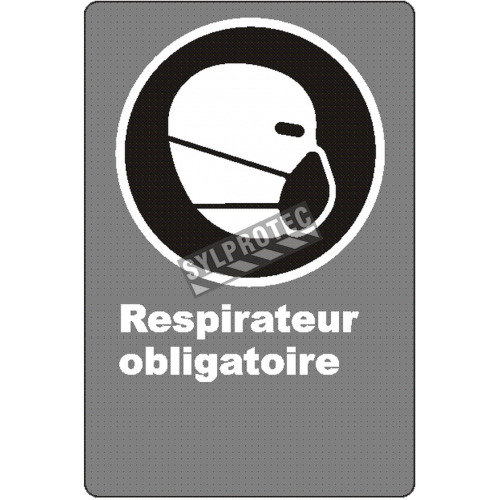 Affiche CSA « Respirateur obligatoire » de langue française: langues, formats & matériaux divers + options