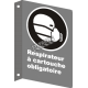 French CSA "Cartridge Respirator Mandatory" sign: many sizes, shapes, materials & languages + optional features