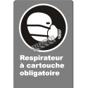 French CDN "Cartridge Respirator Mandatory" sign: many sizes, shapes, materials & languages + optional features