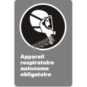 Affiche CDN «Appareil respiratoire autonome obligatoire» en français: langues, formats & matériaux divers + options