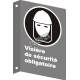 French CSA "Safety Visor Mandatory" sign in various sizes, shapes, materials & languages + optional features