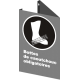 French CSA "Rubber Boots Mandatory" sign in various sizes, shapes, materials & languages + optional features
